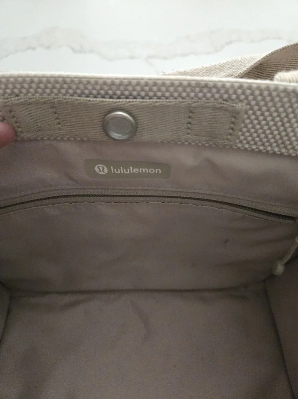 Lululemon Beige Two-tone Crossbody Tote